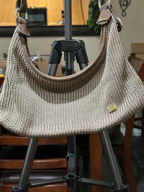 The Sak Classic Crochet Hobo Shoulder Bag in Tan